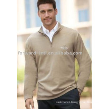 MEN'S COTTON/CASHMERE HALF ZIP COLLAR PULLOVER